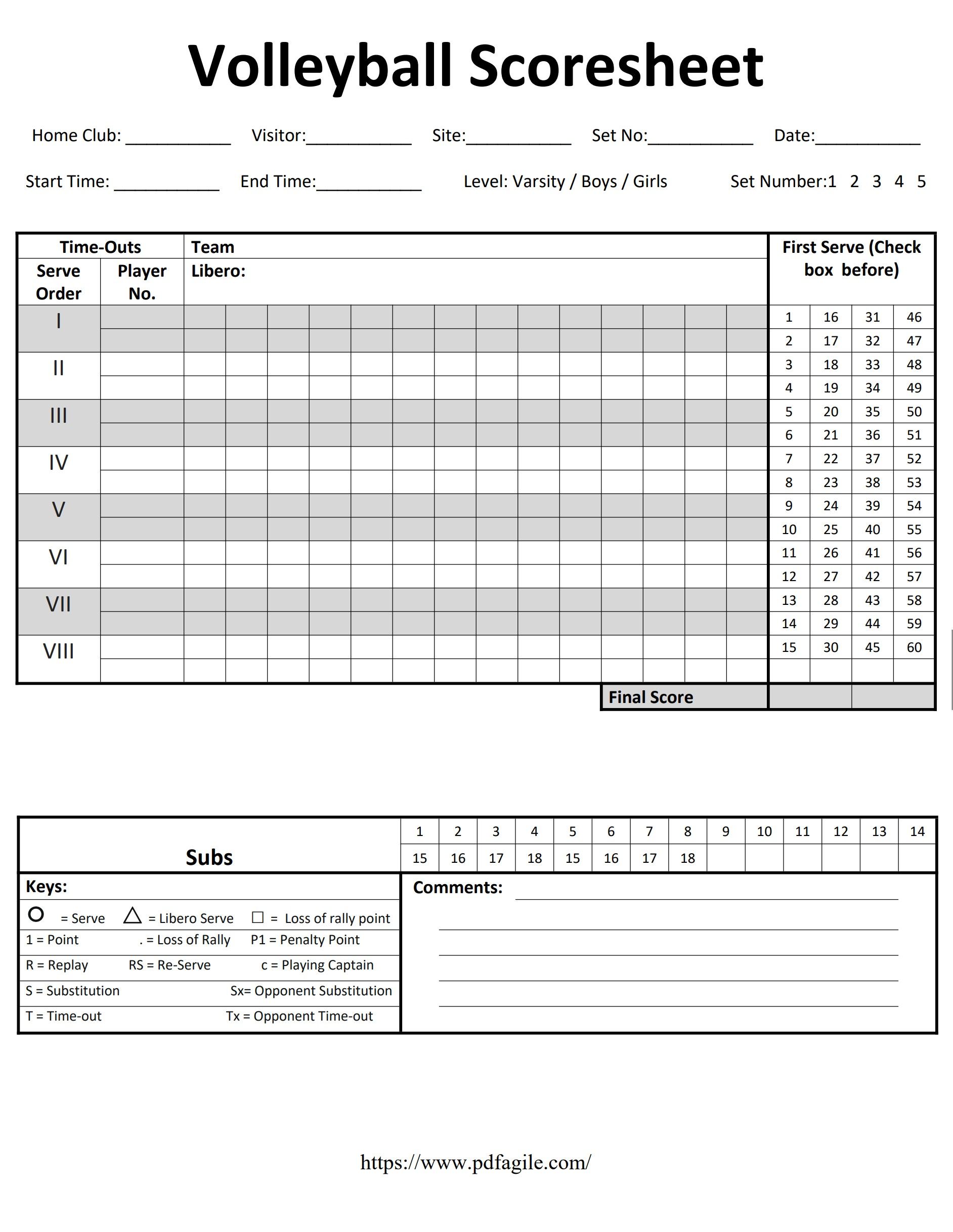 Free Volleyball Scoring Sheet: Easy Download and Print Now!