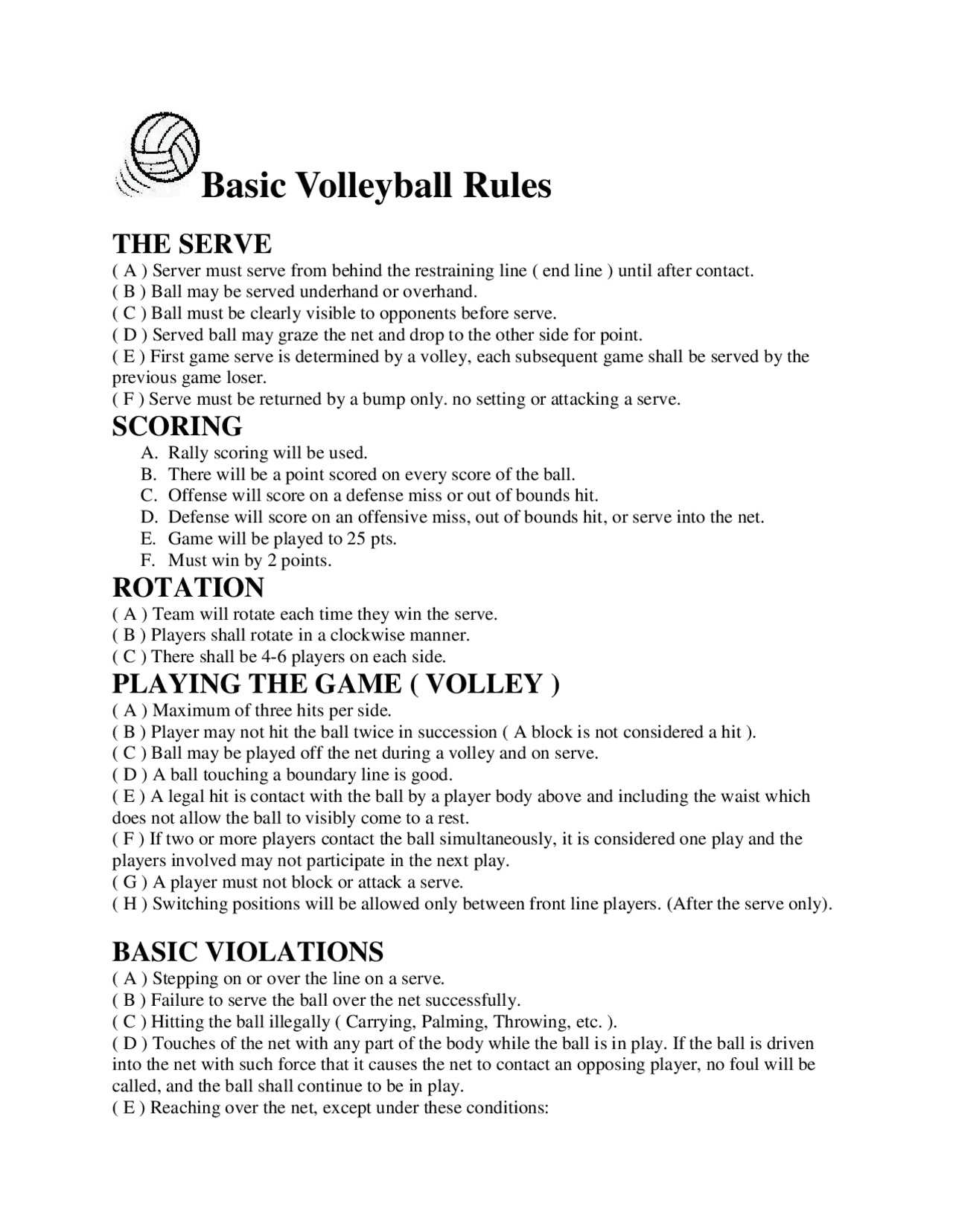 Volleyball Rules: Easy Guide & Basic rules of the game of volleyball.