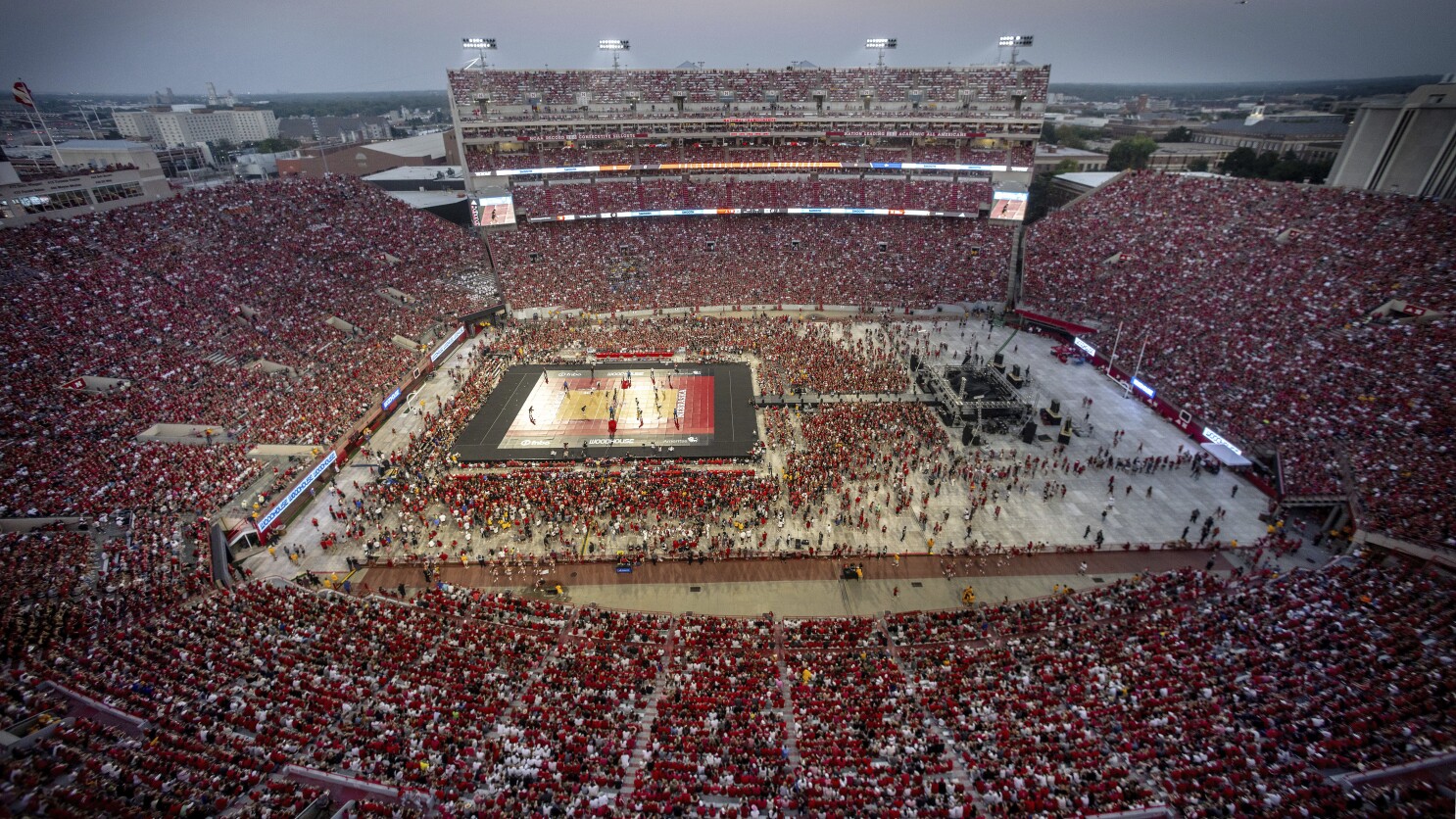 Huge Volleyball Game at Nebraska Memorial Stadium: Dont Miss the Action!