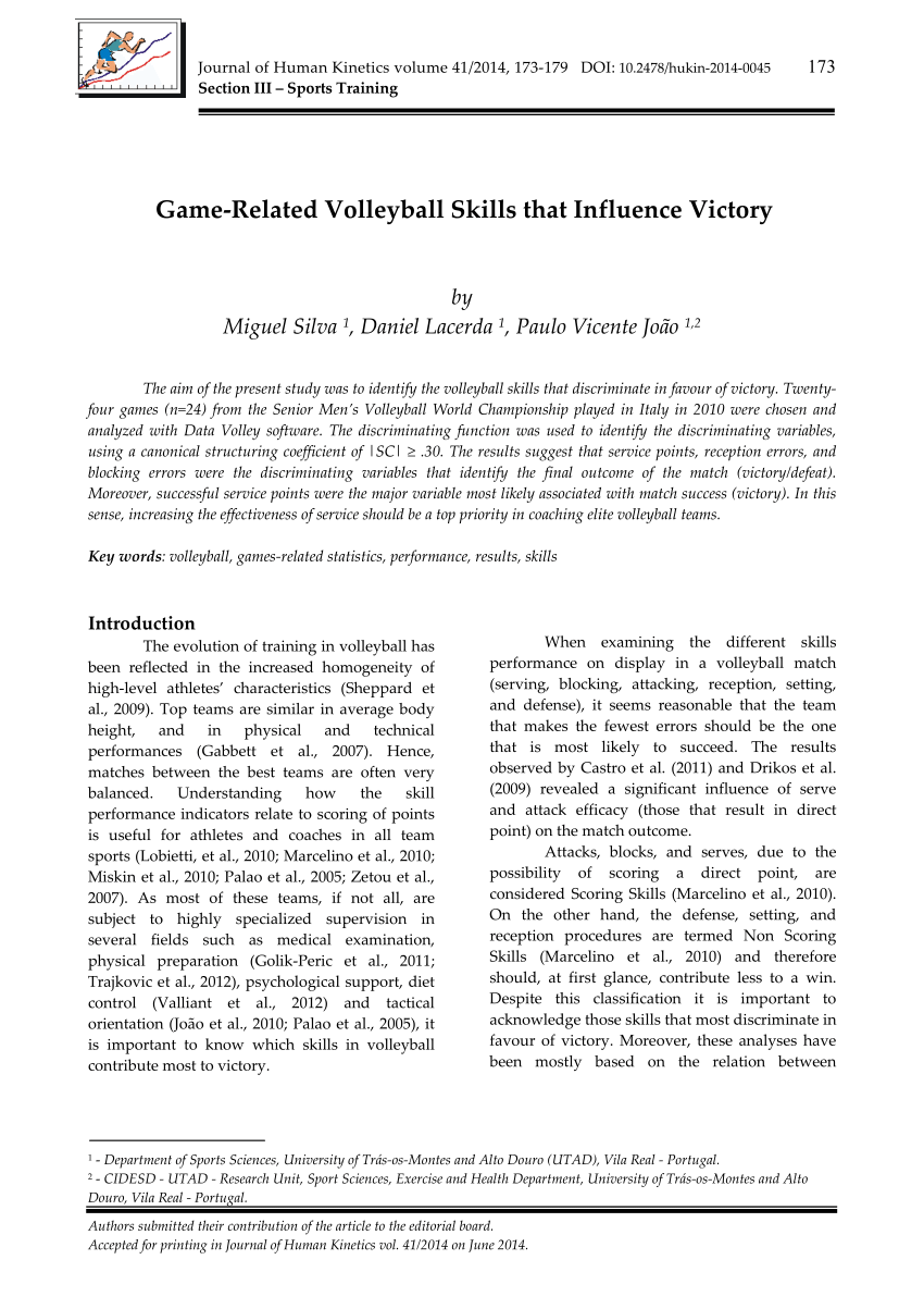 Key Game-Related Volleyball Skills that Influence Victory Every Time.