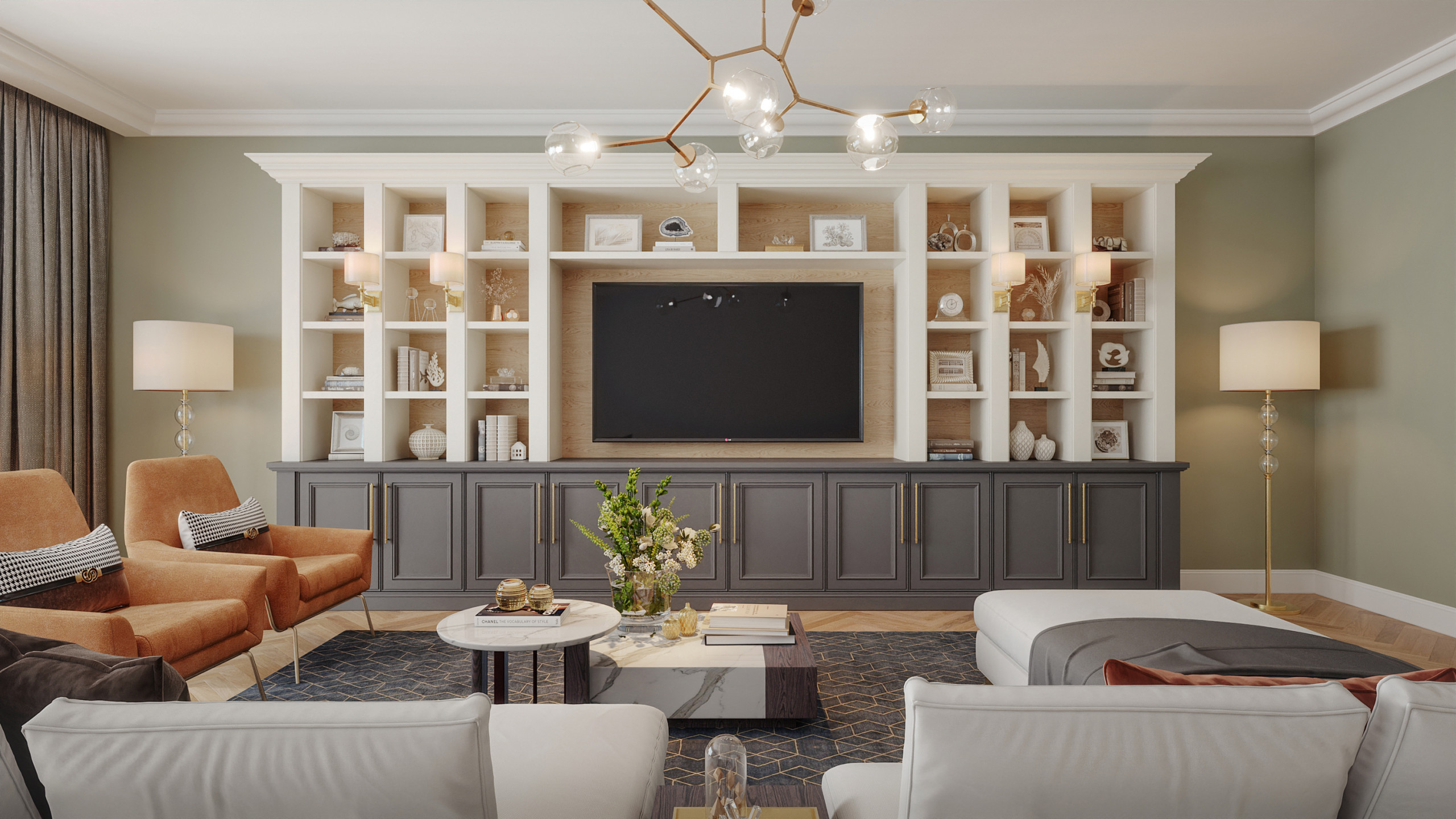 Two Tone Entertainment Center Design: Get Inspired for a Modern Look.